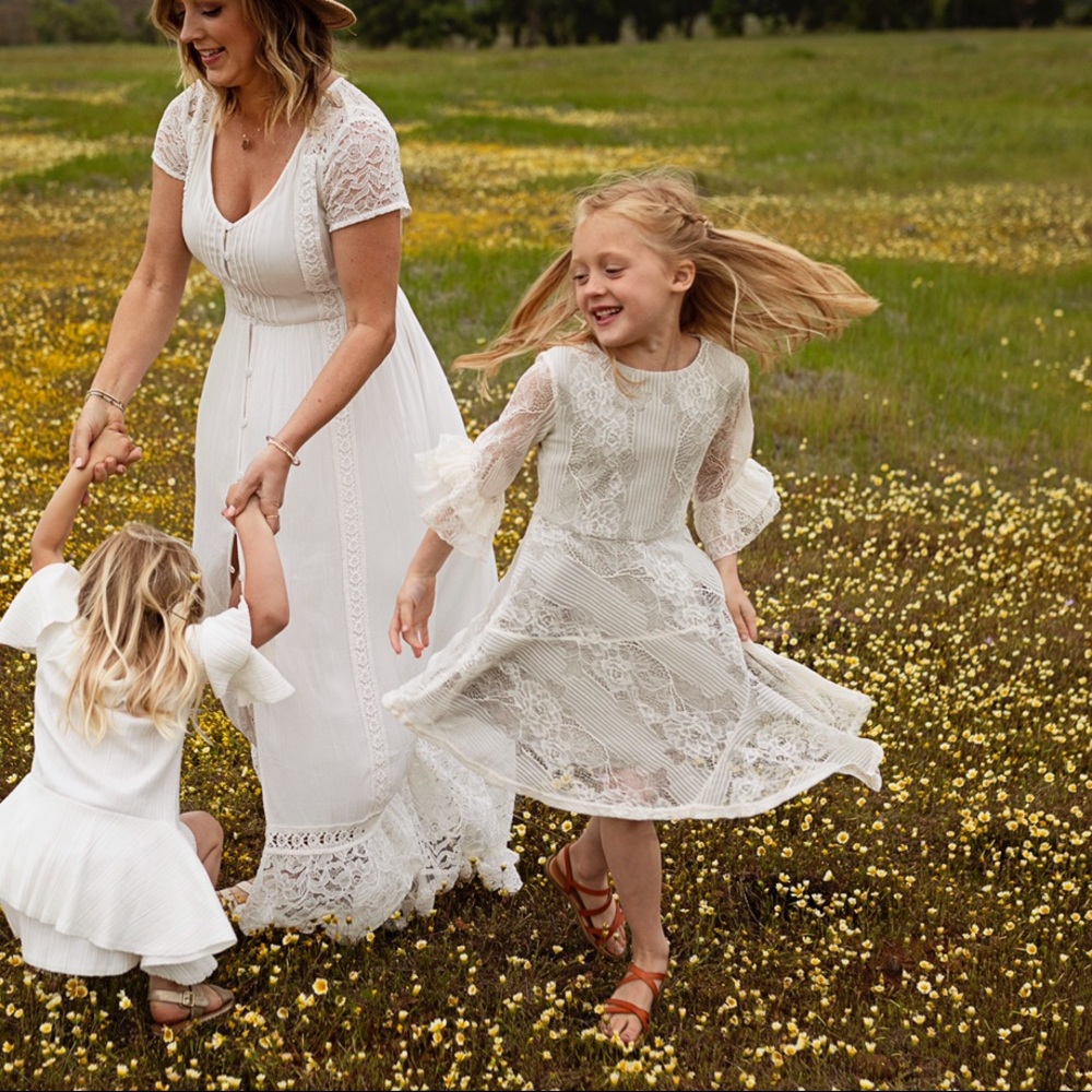 Joyfolie lace Mara dress in cream- worn once